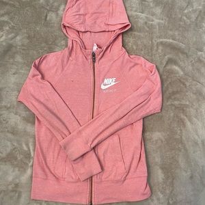 Nike pink lightweight zipper hoodie